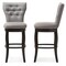 Baxton Studio Leonice Grey Upholstered Button-tufted 29-Inch Swivel Bar Stool 123-6825 - alternate 2
